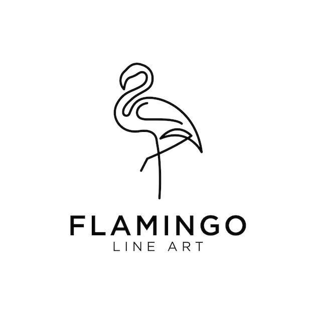 Flamingo logo monoline