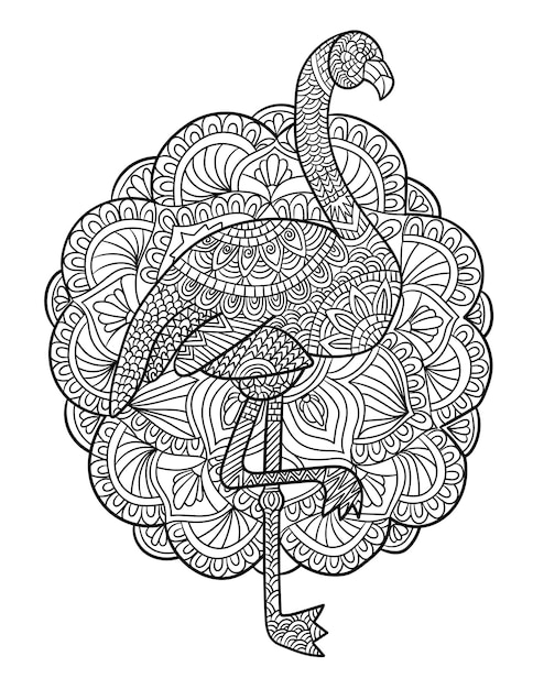 Flamingo Mandala Coloring Pages for Adults