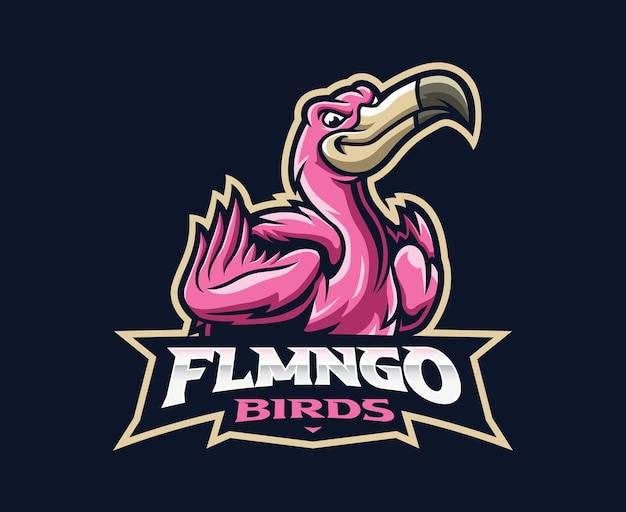 Flamingo mascot logo design