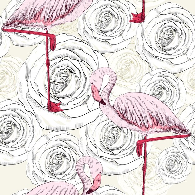 Flamingo Seamless pattern