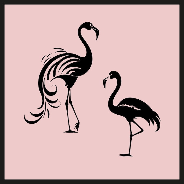 Flamingo Silhouette Elegance Clip art