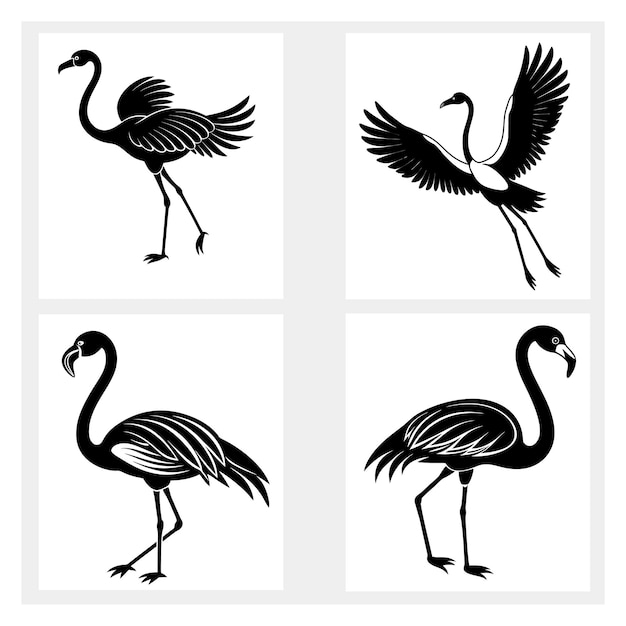 Flamingo Silhouette Vector Art Elegant and Graceful Illustration