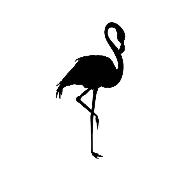 Flamingo silhouette , vector file of bird, illustration