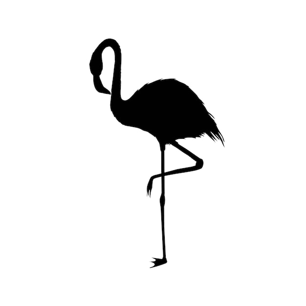 Flamingo silhouette , vector file of bird, illustration