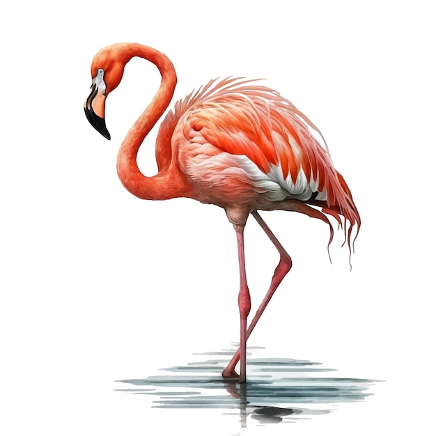 Flamingo watercolor paint