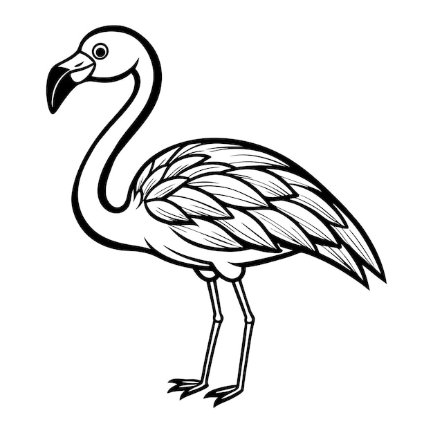 Flamingoincartoonstyleisolatedonwhitebackgr