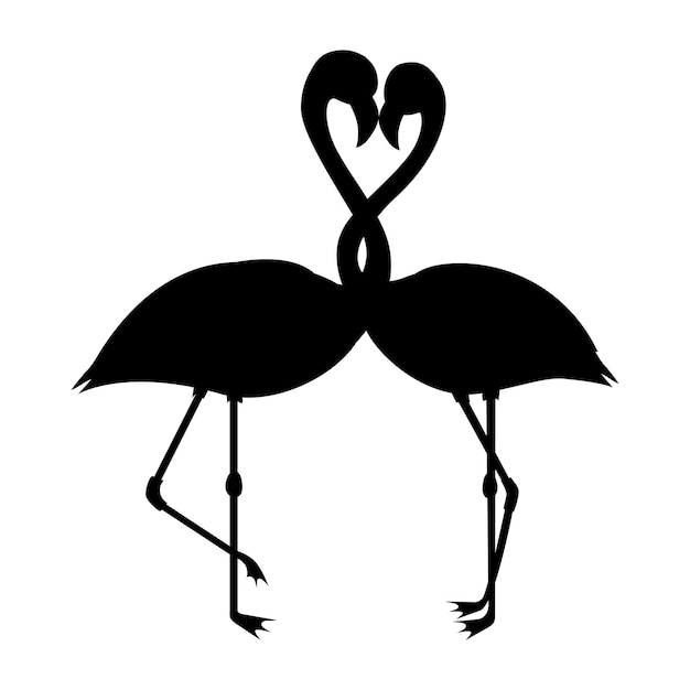 Flamingous couple silhouette