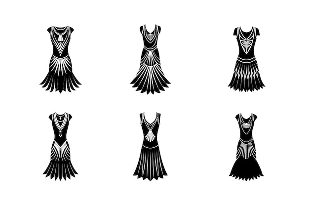 flapper dress silhouettewith a drop vector file