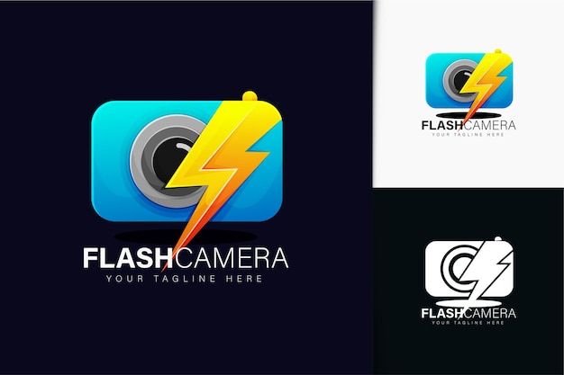 Flash camera logo design with gradient