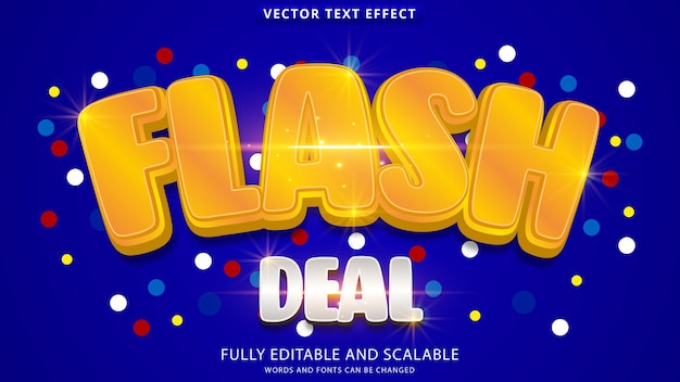 flash deal text effect editable eps file