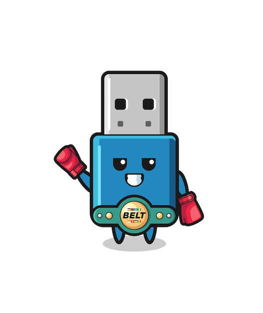 flash drive usb boxer mascot character
