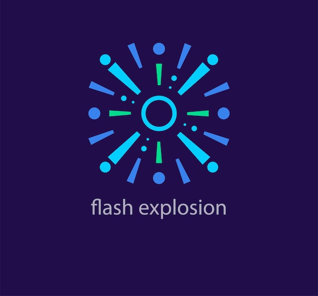 Flash explosion logo Starburst Round Logo Circular Design element Abstract Geometric star rays