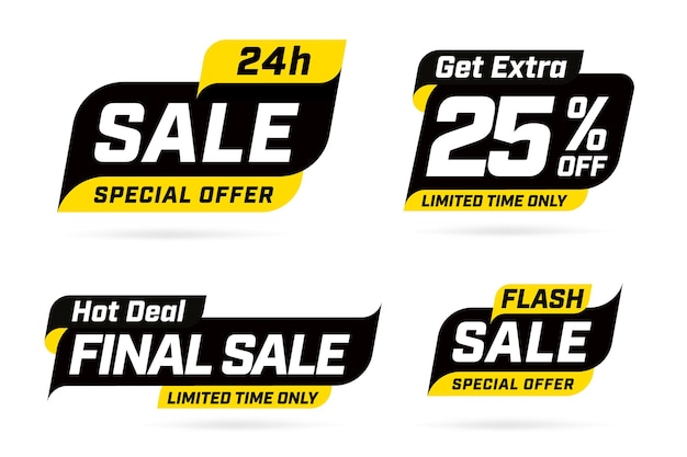 Flash and final sale events advertisement stickers