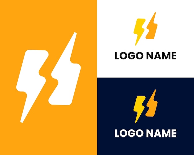 Flash Icon Thunder Bolt Letter S Logo Electric. Flat Vector Logo Design Template Elements