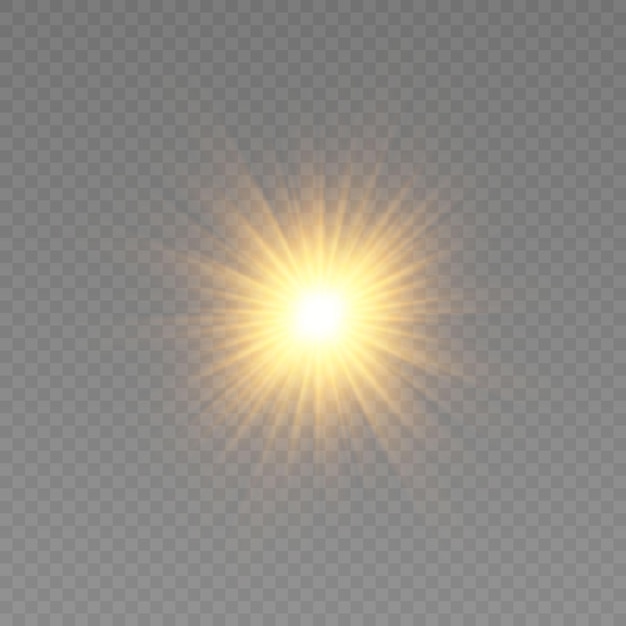 Flash light on png background transparent shining sun bright flash sun sunlight