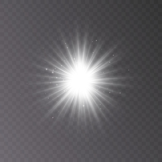 Flash of light, a star on a transparent background.Sun, summer. light sunlight png.