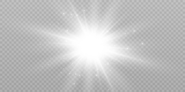 Flash of light on a transparent background light sunlight png light burst of light png vector