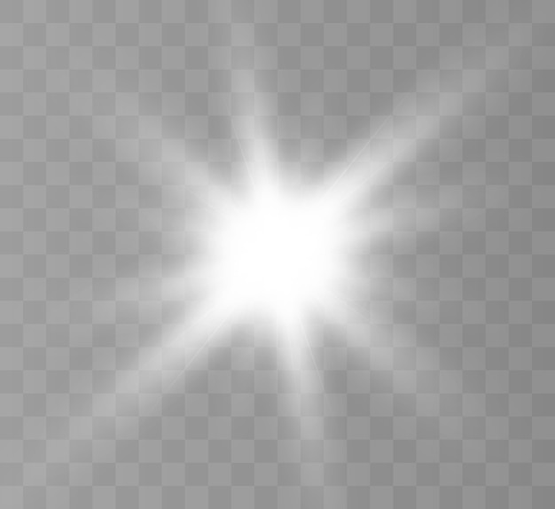 Flash of light on a transparent background.