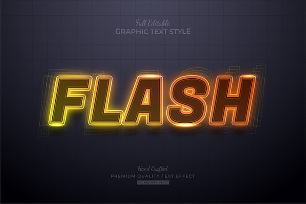 Flash Neon Orange Editable Text Effect Font Style