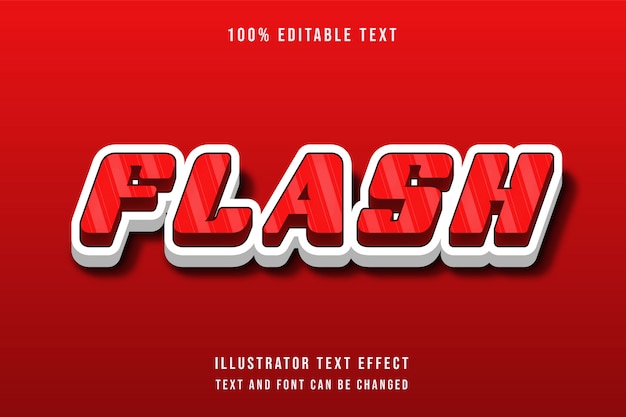 Flash red ,3d editable text effect red modern shadow