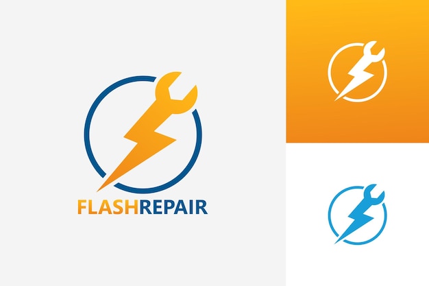 Flash Repair Logo Template Design Vector, Emblem, Design Concept, Creative Symbol, Icon