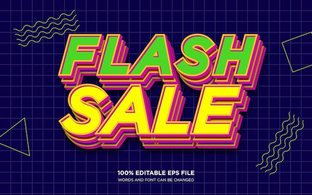 Flash Sale 3d editable text style effect