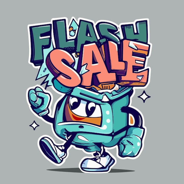 flash sale 3d illustration sticker