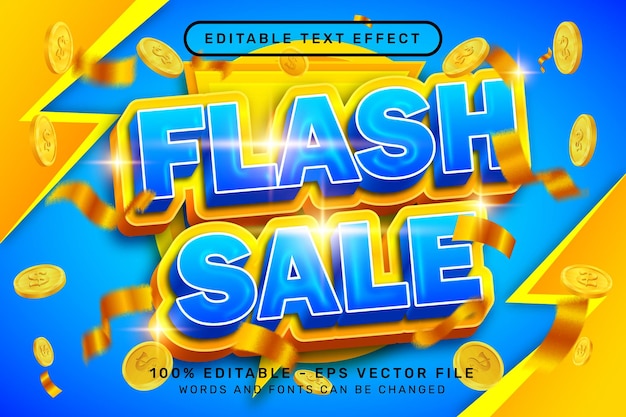 flash sale 3d text effect and editable text effect