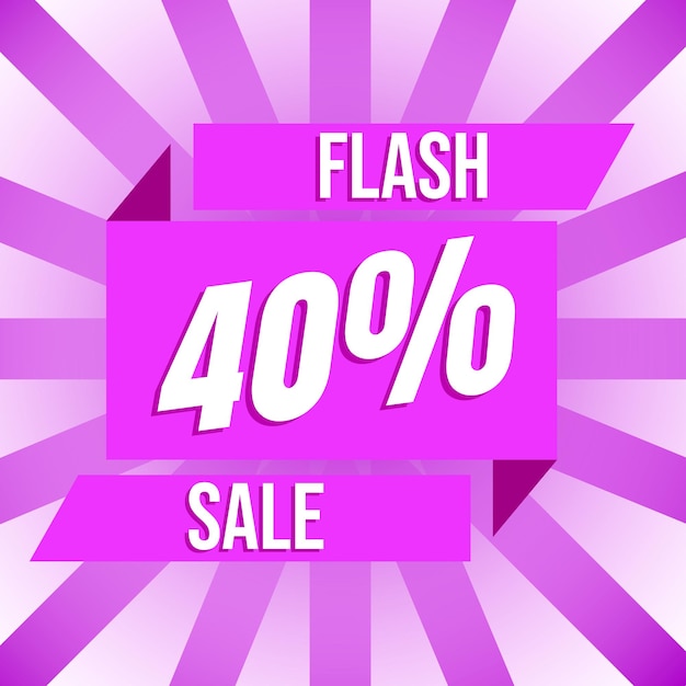 Flash Sale 40 off discount banner Vector 40 off limited time offer super discount promotion special