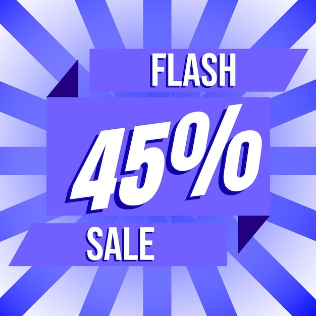 Flash Sale 45 off discount banner Vector 45 off limited time offer super discount promotion special