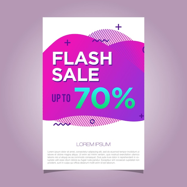 Flash Sale 70 banner Liquid background purple color vector template illustration design EPS 10