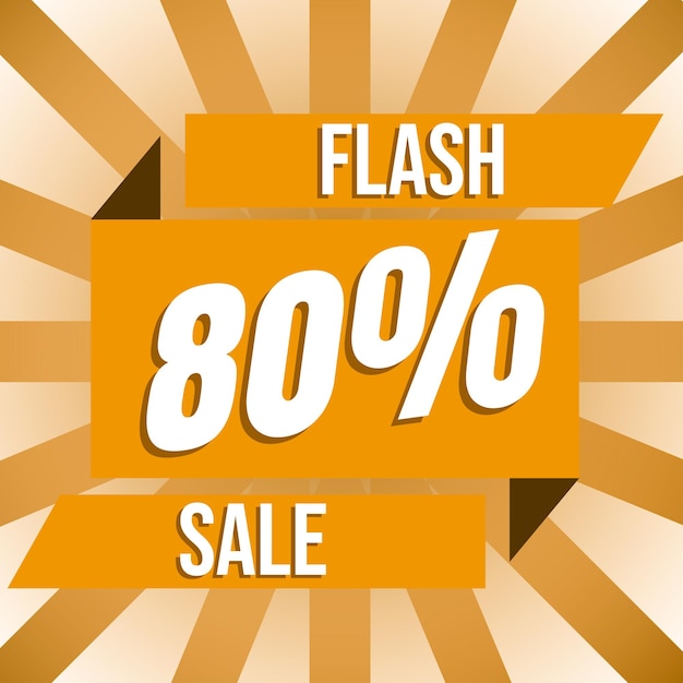 Flash Sale 80 off discount banner Vector 80 off limited time offer super discount promotion special