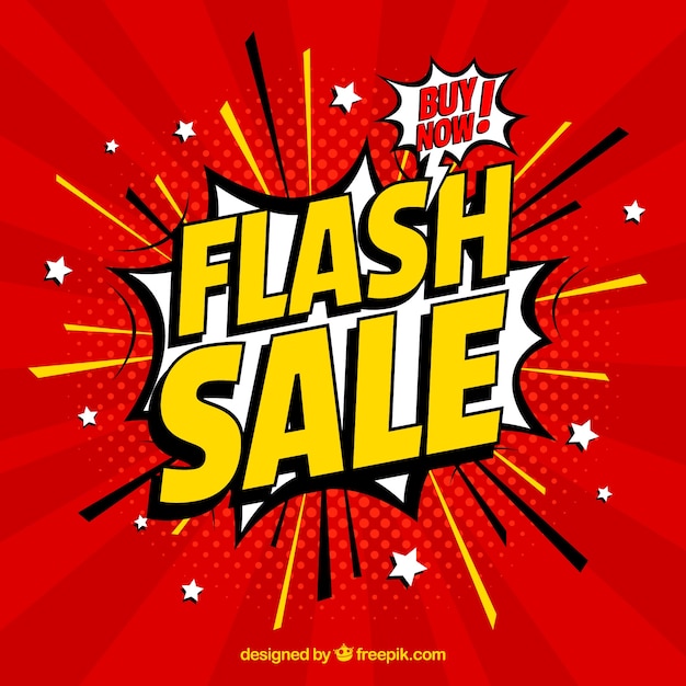 Flash sale background in comic style