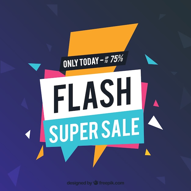 Flash sale background in flat style