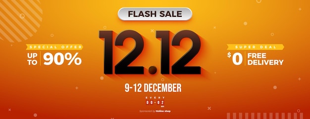 Flash sale background promotion at 12 12 sale