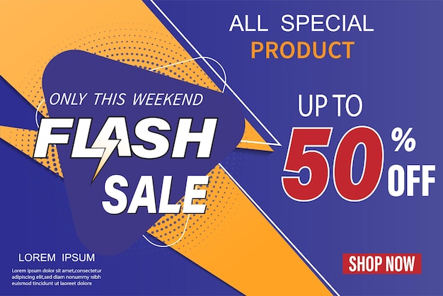 Flash sale background with discount