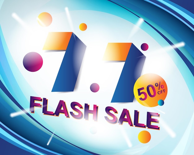 Flash Sale banner background template for 7.7 sale event