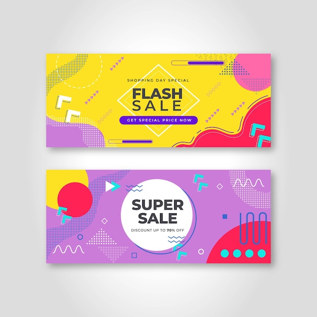 Flash sale banner business promotion template design Premium Vector