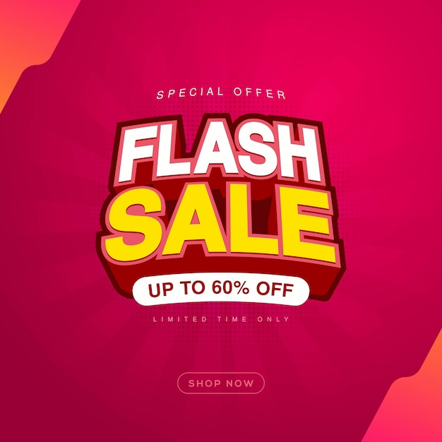 Flash sale banner discount promotion template