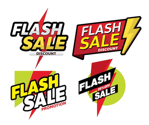 flash sale banner promotion tag design for marketing