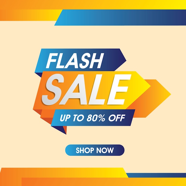 Flash sale banner. Sale and discount vector