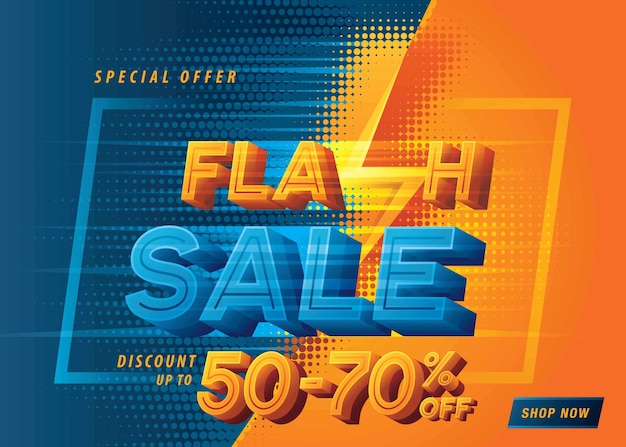 Flash Sale Banner Template design special offer discount up to 5070 off Shopping poster design