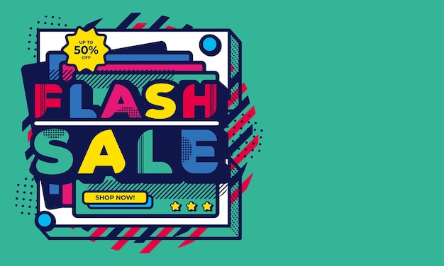 Flash sale banner template design.vector illustration.