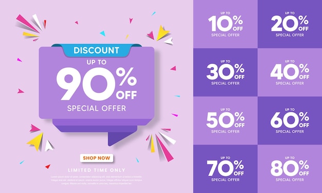 flash sale banner template. promotion poster. special offer up to 90 percent off