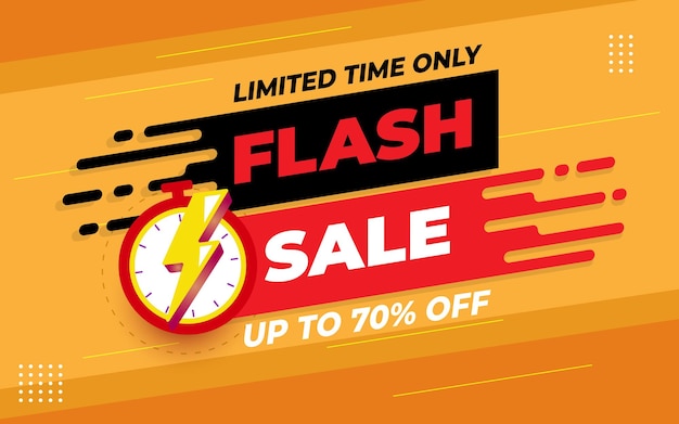 Flash sale banner template with editable text