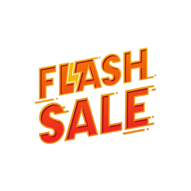 Flash sale banner on white background, vector illustration