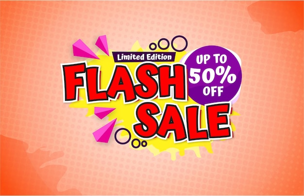 Flash sale banner with discount