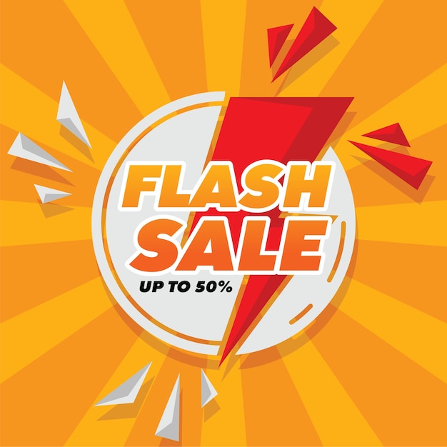 Flash Sale Banner with Flat Style