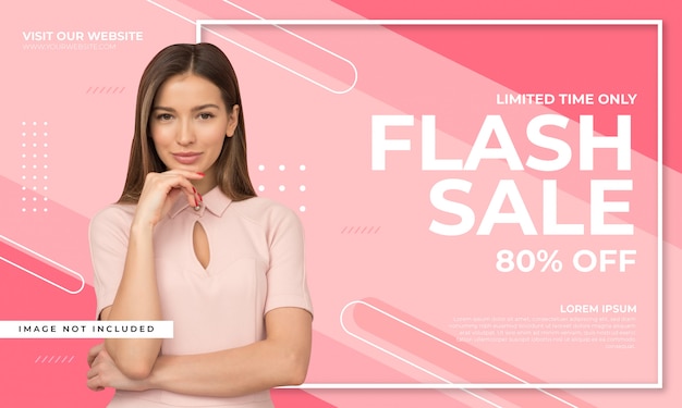 Flash sale discount banner template promotion