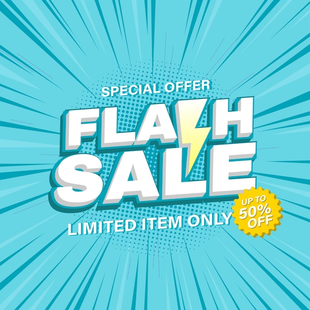 flash sale and discount offer template design vector